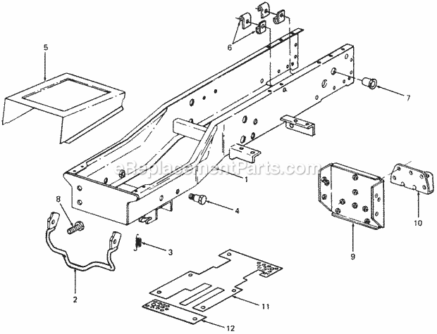 Frame Diagram and Parts List for 1882 800000-821059, 140-721-100, 141-721-100 Cub Cadet Lawn Tractor